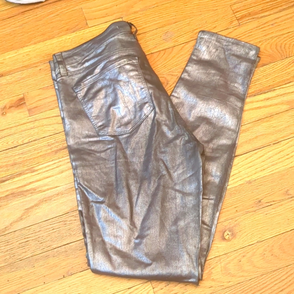 J Brand Silver Metallic Pants Sz 30 GUC